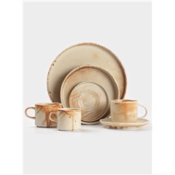 Тарелка с бортиком Magistro Organic brown, d=28.2 см, фарфор, бежевая