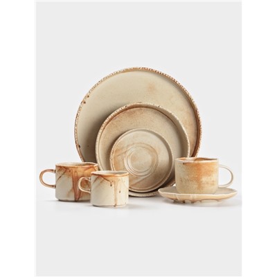 Тарелка с бортиком Magistro Organic brown, d=28.2 см, фарфор, бежевая