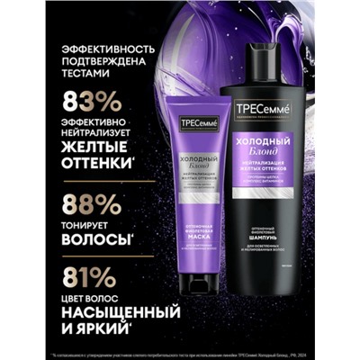 Шампунь для волос «ТРЕСемме», оттеночный, холодный блонд, 360 мл