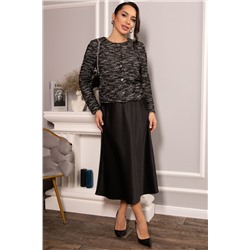Костюм с атласной юбкой Лизетт (черный) К14677-10М