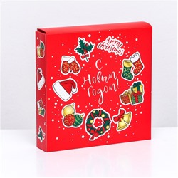 Коробка под 8 конфет и шоколадки, 17.7×17.7×3.8 см