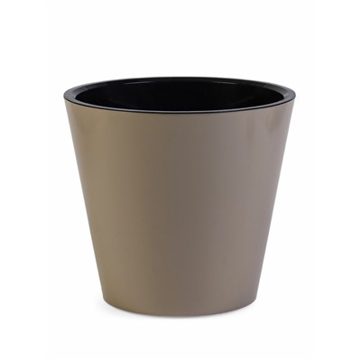 Кашпо для цветов с дренажной вставкой Rosemary, 5 л, d=23 см, пластиковое, бежевое