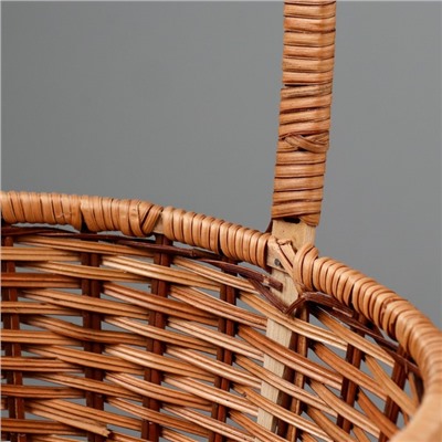 Корзина плетёная, 30×25×12/37 см, бамбук, лоза, МИКС