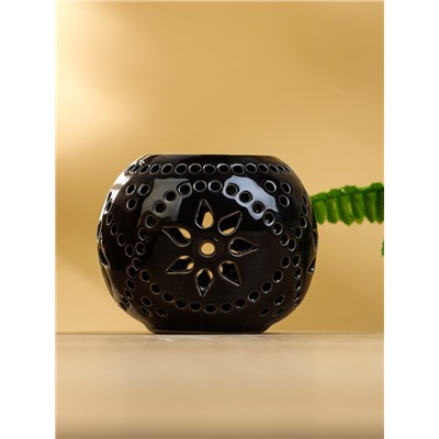 Подсвечник «Шар», 9×9×8 см, керамика, тёмно-коричневый