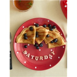 Тарелка Доляна «Красный горох», d=27 см, керамика, красная