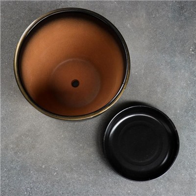 Горшок цветочный «Мираж», 2.5 л, коричневый