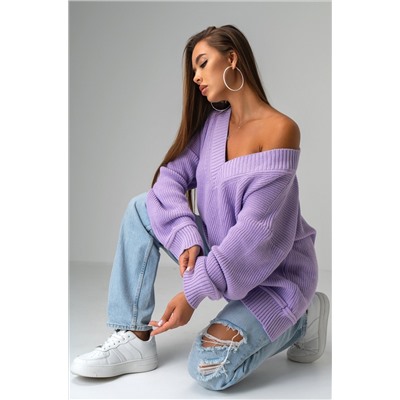 Женский свитер оверсайз с V-образным вырезом Happyfox