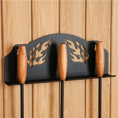 Каминный набор «КН 0-2», настенный, 3 предмета: щётка, совок, кочерга