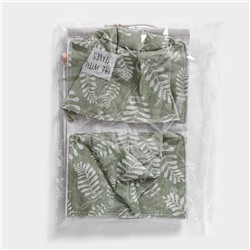 Органайзер подвесной с карманами Доляна Leaves, 3 отделения, 58×20 см, цвет зелёный