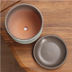 Горшок для цветов «Лоза», 800 мл, d=12 см, h=10 см, керамика, с поддоном, цвет зелёно-серый бук