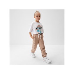 Брюки детские MINAKU, бежевые, рост 122 см