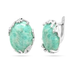 Серьги из серебра амазонит, СПН4051