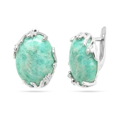 Серьги из серебра амазонит, СПН4051