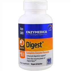 Enzymedica, Digest, полная формула ферментов, 90 капсул