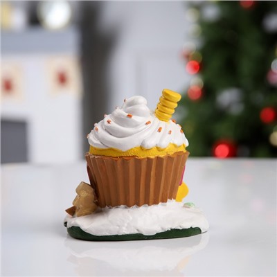 Светодиодная фигура «Сладкий домик» 13×12×9 см, полистоун, от батареек LR44×3, свечение тёплое белое