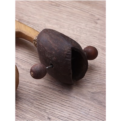 Сувенирный музыкальный инструмент «Маракас двойной», 25×9×20 см, махагон, кокос