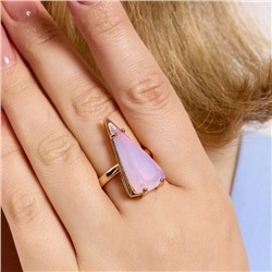 Кольцо 20 р ювелирная бижутерия коллекция "Дубай", покрытие позолота, вставка: фианит, цвет: нежный розовый, арт.414.156-20
