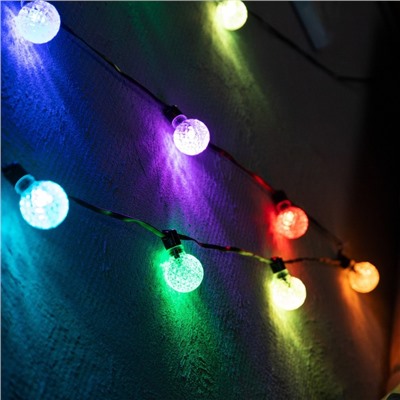 УЦЕНКА Умная гирлянда «Нить» 6 м с насадками «Калейдоскоп», IP20, тёмная нить, 20 LED, свечение RGB, USB