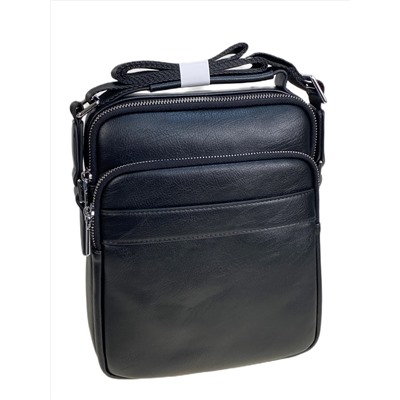 Сумка мужская из натуральной кожи, цвет черный
