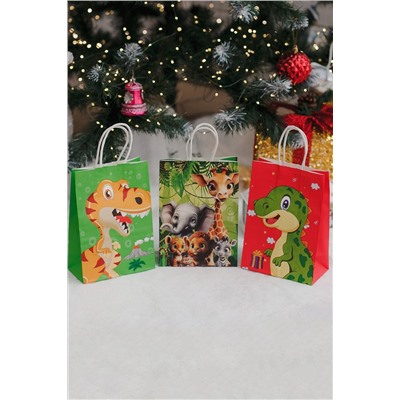 Набор крафт-пакетов подарочных на день рождения 3 шт НАТАЛИ, 1218137