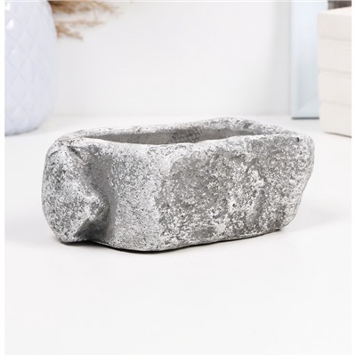 Декоративный горшок-бонсай для кактусов и суккулентов «Камень», 14×8×5 см, бетон, Greengo