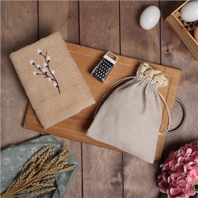 Набор подарочный Willow: полотенце 30×60 см, тёрка 7.7×3.7 см