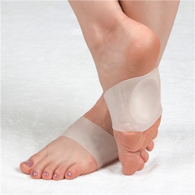 Супинаторы для обуви, амортизирующие, на манжете, силиконовые, 9×9 см, пара, прозрачные