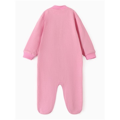Комбинезон детский с закрытыми ножками «Зайка», цвет розовый, рост 68
