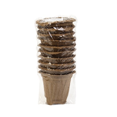 Горшок для рассады, 175 мл, d=8 см, h=8 см, торф, набор 10 шт.