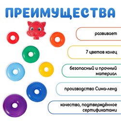 Пирамидка детская «Котик», 7 колец