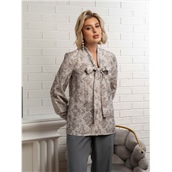 Рубашка с бантом Рузанна (серая) Б15117-10М