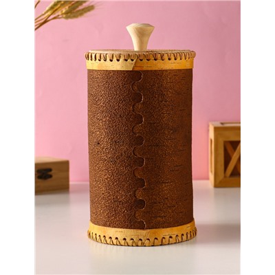 Туес большой «Конек-Горбунок», банка для хранения, береста