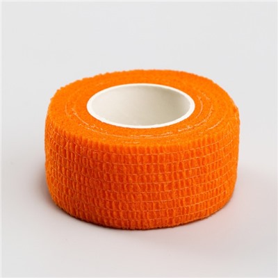 Бинт самофиксирующийся, 2.5 см, максимальная растяжимость 4.5 м, оранжевый