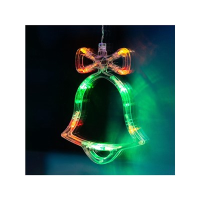 Гирлянда «Бахрома» 2.4×0.9 м с насадками «Колокольчики», IP20, прозрачная нить, 138 LED, свечение мульти, 8 режимов, 220 В