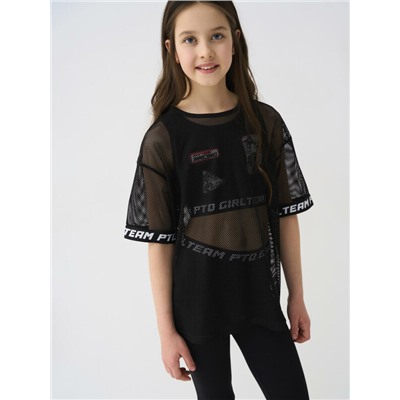 Комплект трикотажный для девочек: брюки (легинсы укороченные), топ, фуфайка (футболка)