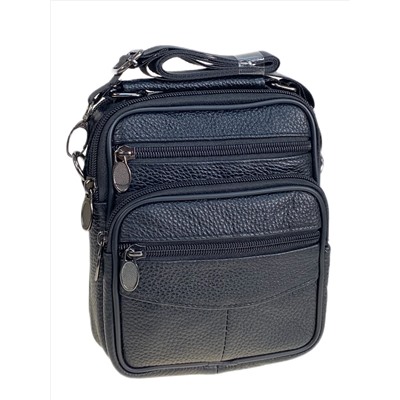 Сумка мужская  из натуральной кожи, цвет черный