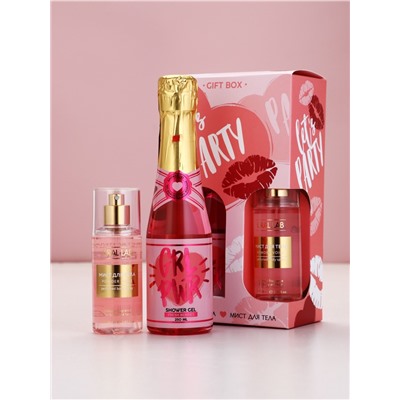 Подарочный набор: гель для душа шампанское и мист для тела, Чистое Счастье