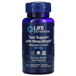 Life Extension, средство для поддержки функций слезных желез с MaquiBright, экстракт чилийской аристотелии, 60 мг, 30 растительных капсул