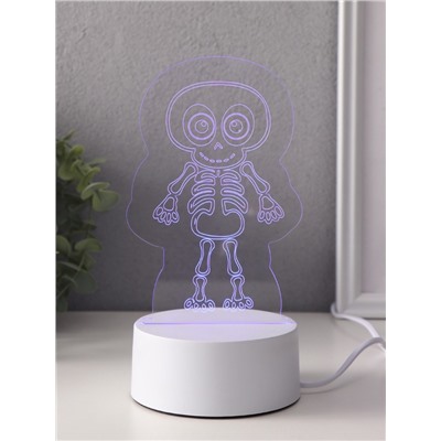 Светильник 3D RISALUX «Скелетик», LED-ночник, RGB, от сети, 9.5×8.5×14.8 см