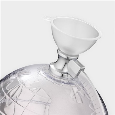 Башня пивная с воронкой «Земной шар», 1.9 л, цвет серебристый