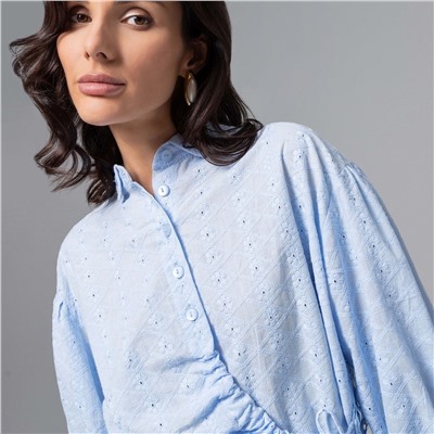 Рубашка, комбинированный с кружевом, Дивная смелость (blue)