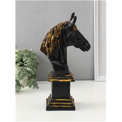 Фигура «Постамент: Бюст лошади», 31.5×10×17 см, чёрный с позолотой