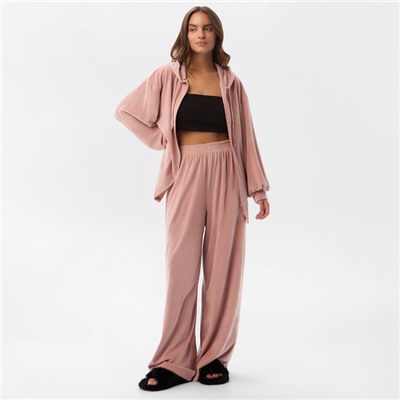Костюм женский (толстовка, брюки) KAFTAN Plushy, размер 40-42, розовый