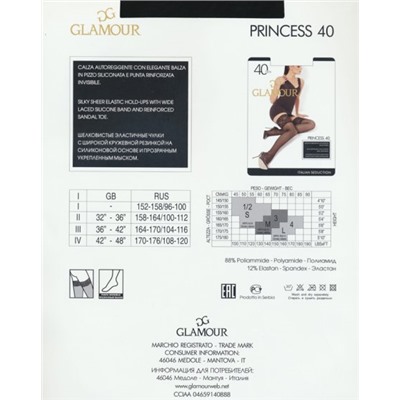 Чулки классические, Glamour, Princess 40 aut