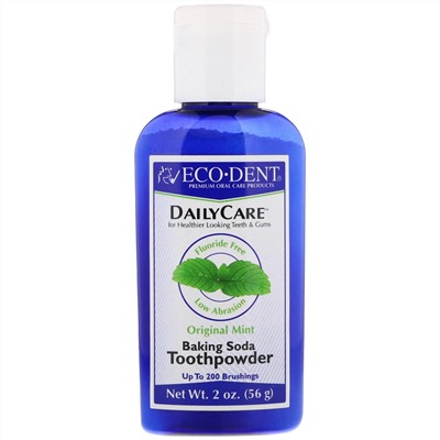 Eco-Dent, Daily Care, зубной порошок с пищевой содой, «Оригинальная мята», 56 г (2 унции)