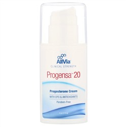 AllVia, Progensa 20, крем с прогестероном, 113 г (4 унции)