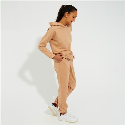 Костюм женский (худи, брюки) MINAKU: Casual Collection, размер 42, бежевый