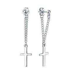 Серьги из серебра без вставки, Л-12469