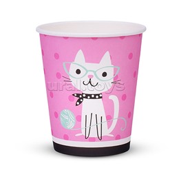 Набор посуды одноразовой "Гламурный кот" стаканы (10 шт)