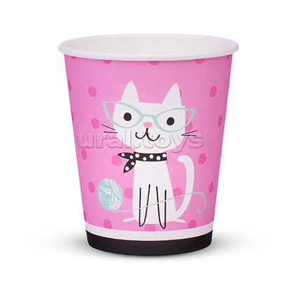 Набор посуды одноразовой "Гламурный кот" стаканы (10 шт)